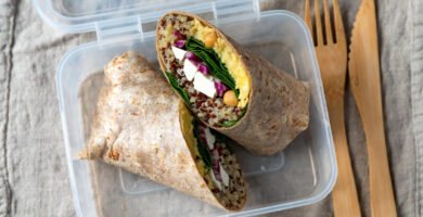 Piadina integrale con hummus