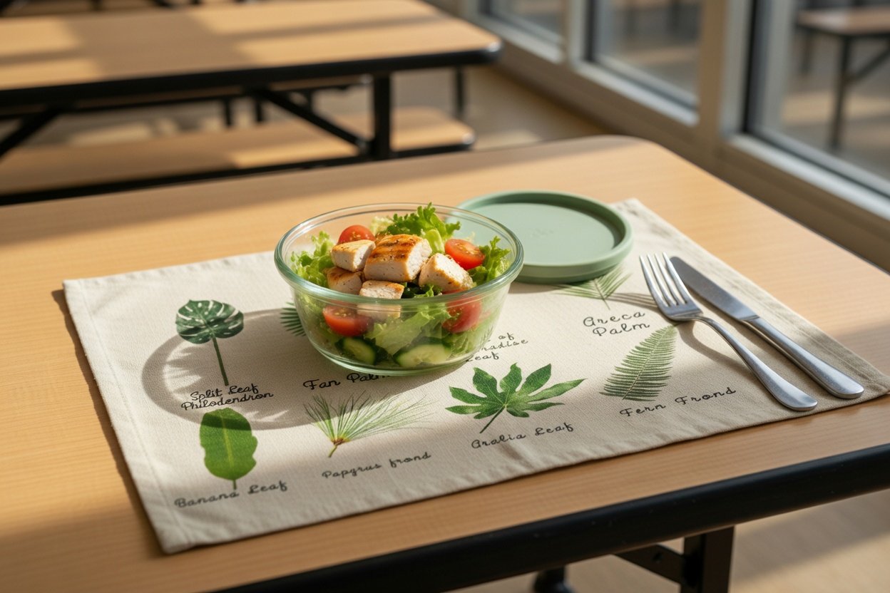 Set Di 6 Tovagliette In Lino Lavabili, 30x45 Cm, Con Motivi Floreali E Vegetali, Per Sala Da Pranzo - 4